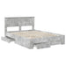 Cadru de pat cu sertar Gri din beton 140 x 190 cm Lemn compozit - WALTI WALTI