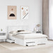 Cadru de pat cu headboard Alb 140 x 200 cm Lemn compozit - WALTI WALTI