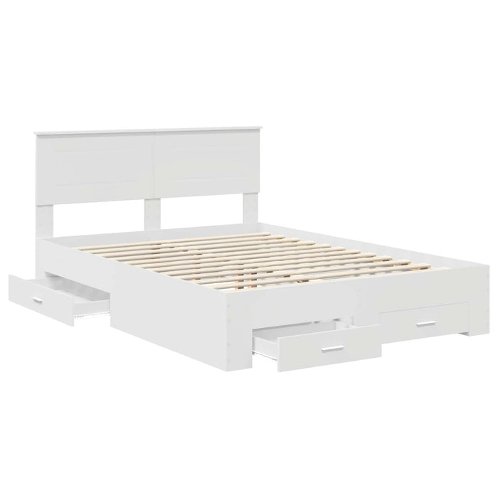 Cadru de pat cu headboard Alb 140 x 200 cm Lemn compozit - WALTI WALTI