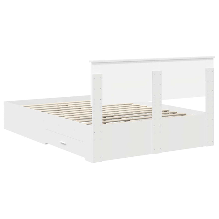 Cadru de pat cu headboard Alb 140 x 200 cm Lemn compozit - WALTI WALTI