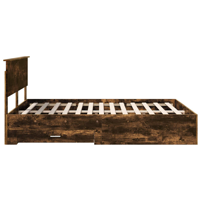 Cadru de pat Stejar fumuriu 140 x 200 cm Lemn compozit - WALTI WALTI