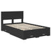 Cadru de pat cu headboard Negru 135 x 190 cm Lemn compozit - WALTI WALTI