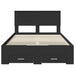 Cadru de pat cu headboard Negru 135 x 190 cm Lemn compozit - WALTI WALTI