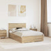 Cadru de pat cu sertar Stejar Sonoma 135 x 190 cm Lemn compozit - WALTI WALTI