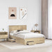 Cadru de pat cu sertar Stejar Sonoma 135 x 190 cm Lemn compozit - WALTI WALTI