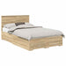 Cadru de pat cu sertar Stejar Sonoma 135 x 190 cm Lemn compozit - WALTI WALTI
