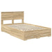 Cadru de pat cu sertar Stejar Sonoma 135 x 190 cm Lemn compozit - WALTI WALTI