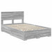 Cadru de pat cu headboard Gri Sonoma 135 x 190 cm Lemn compozit - WALTI WALTI