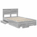 Cadru de pat cu headboard Gri Sonoma 135 x 190 cm Lemn compozit - WALTI WALTI
