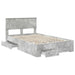 Cadru de pat cu sertar Gri din beton 120 x 190 cm Lemn compozit - WALTI WALTI
