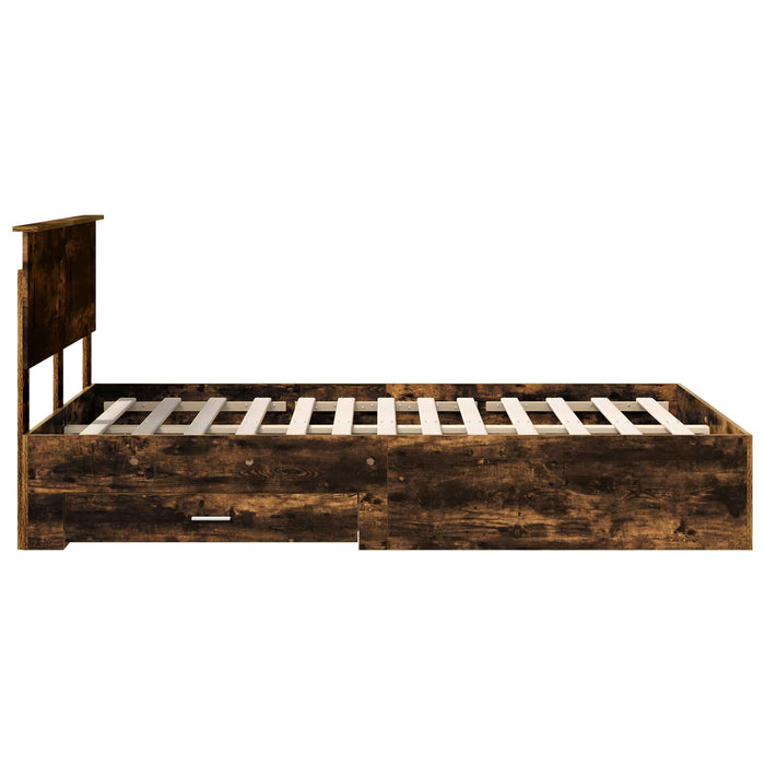 Cadru de pat Stejar fumuriu 120 x 190 cm Lemn compozit - WALTI WALTI