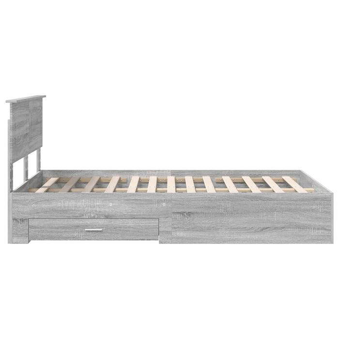 Cadru de pat cu headboard Gri Sonoma 120 x 190 cm Lemn compozit - WALTI WALTI