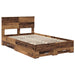 Cadru de pat cu headboard Lemn vechi 120 x 190 cm Lemn compozit - WALTI WALTI