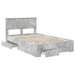 Cadru de pat cu sertar Gri din beton 120 x 200 cm Lemn compozit - WALTI WALTI
