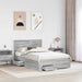 Cadru de pat cu headboard Gri Sonoma 120 x 200 cm Lemn compozit - WALTI WALTI