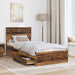 Cadru de pat cu headboard Lemn vechi 100 x 200 cm Lemn compozit - WALTI WALTI