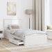 Cadru de pat cu headboard Alb 90 x 190 cm Lemn compozit - WALTI WALTI