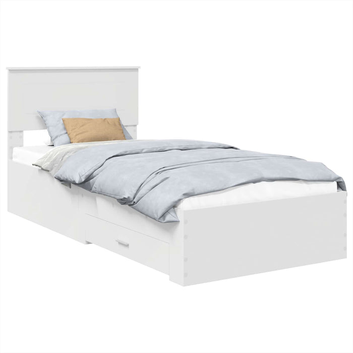 Cadru de pat cu headboard Alb 90 x 190 cm Lemn compozit - WALTI WALTI