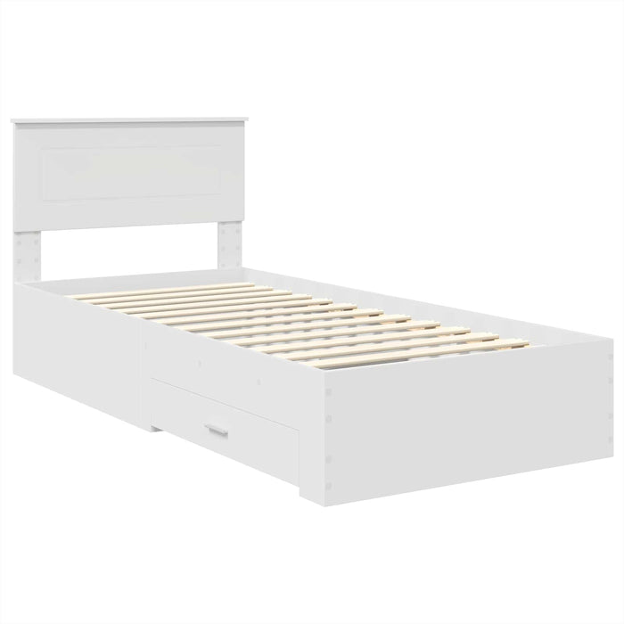 Cadru de pat cu headboard Alb 90 x 190 cm Lemn compozit - WALTI WALTI