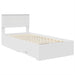 Cadru de pat cu headboard Alb 90 x 190 cm Lemn compozit - WALTI WALTI