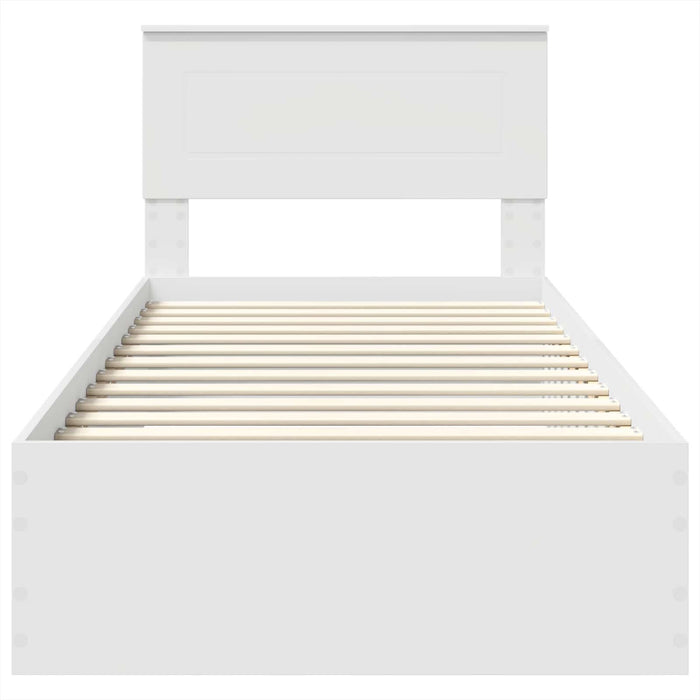 Cadru de pat cu headboard Alb 90 x 190 cm Lemn compozit - WALTI WALTI