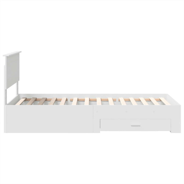Cadru de pat cu headboard Alb 90 x 190 cm Lemn compozit - WALTI WALTI