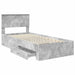 Cadru de pat cu sertar Gri din beton 90 x 190 cm Lemn compozit - WALTI WALTI