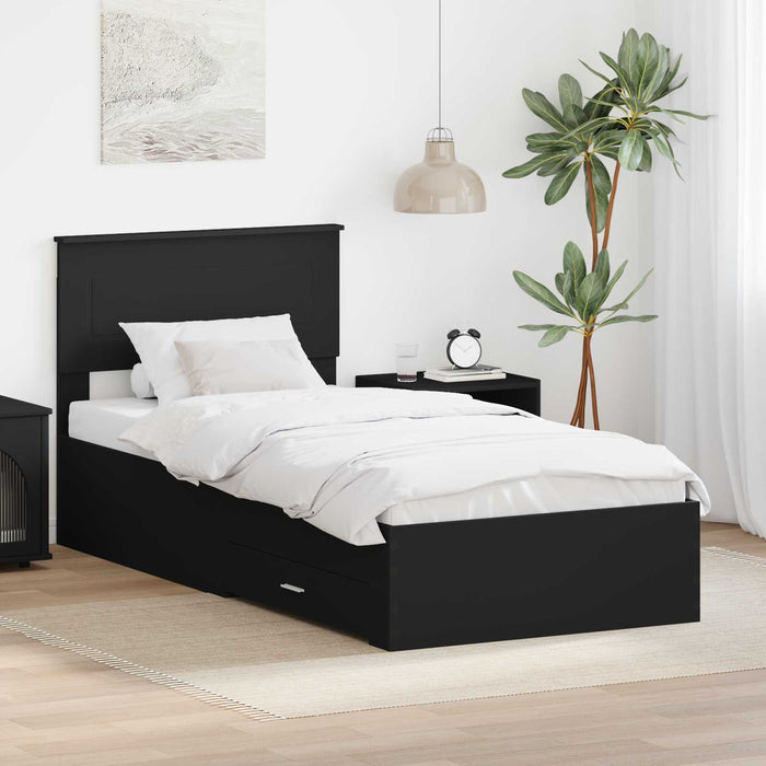 Cadru de pat Manual Negru și argintiu 75 x 190 cm Lemn compozit - WALTI WALTI