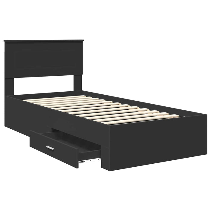 Cadru de pat Manual Negru și argintiu 75 x 190 cm Lemn compozit - WALTI WALTI