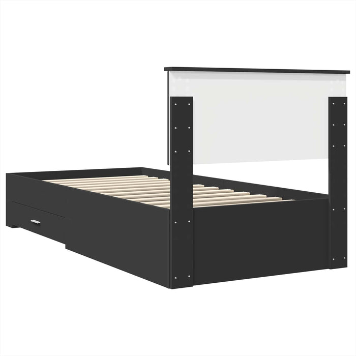 Cadru de pat Manual Negru și argintiu 75 x 190 cm Lemn compozit - WALTI WALTI