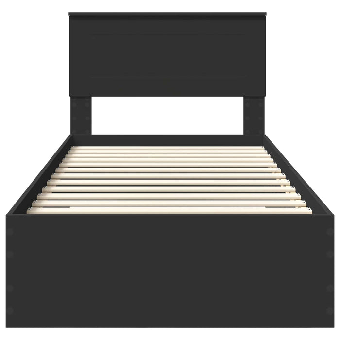 Cadru de pat Manual Negru și argintiu 75 x 190 cm Lemn compozit - WALTI WALTI