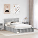 Cadru de pat cu raft Gri Sonoma 140 x 190 cm Lemn compozit - WALTI WALTI