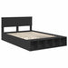Cadru de pat cu raft Manual Negru 140 x 200 cm Lemn compozit - WALTI WALTI
