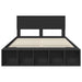 Cadru de pat cu raft Manual Negru 140 x 200 cm Lemn compozit - WALTI WALTI