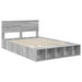 Cadru de pat cu raft Gri Sonoma 140 x 200 cm Lemn compozit - WALTI WALTI