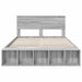 Cadru de pat cu raft Gri Sonoma 140 x 200 cm Lemn compozit - WALTI WALTI