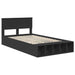 Cadru de pat cu raft Manual Negru 135 x 190 cm Lemn compozit - WALTI WALTI