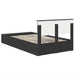 Cadru de pat cu raft Manual Negru 135 x 190 cm Lemn compozit - WALTI WALTI