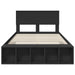 Cadru de pat cu raft Manual Negru 135 x 190 cm Lemn compozit - WALTI WALTI