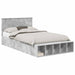 Cadru de pat cu raft Gri din beton 135 x 190 cm Lemn compozit - WALTI WALTI