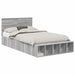 Cadru de pat cu raft Gri Sonoma 135 x 190 cm Lemn compozit - WALTI WALTI