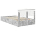Cadru de pat cu raft Gri din beton 120 x 190 cm Lemn compozit - WALTI WALTI