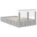 Cadru de pat cu raft Gri Sonoma 120 x 190 cm Lemn compozit - WALTI WALTI