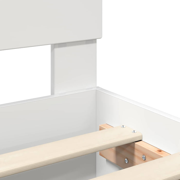 Cadru de pat cu raft Manual Alb 120 x 200 cm Lemn prelucrat WALTI