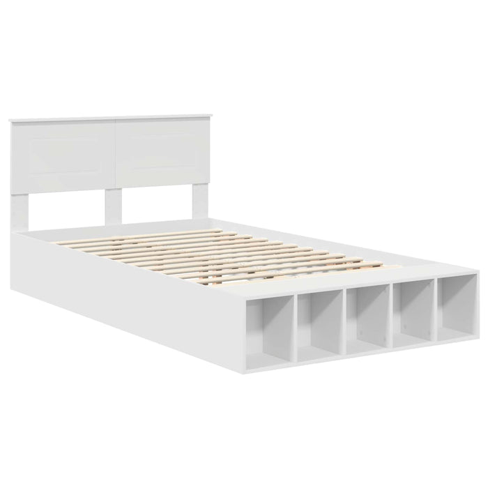 Cadru de pat cu raft Manual Alb 120 x 200 cm Lemn prelucrat WALTI
