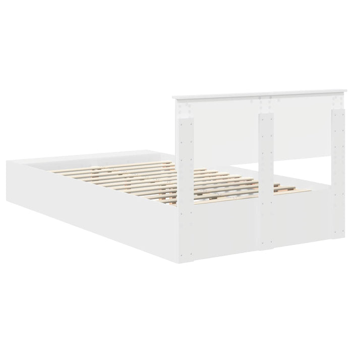 Cadru de pat cu raft Manual Alb 120 x 200 cm Lemn prelucrat WALTI