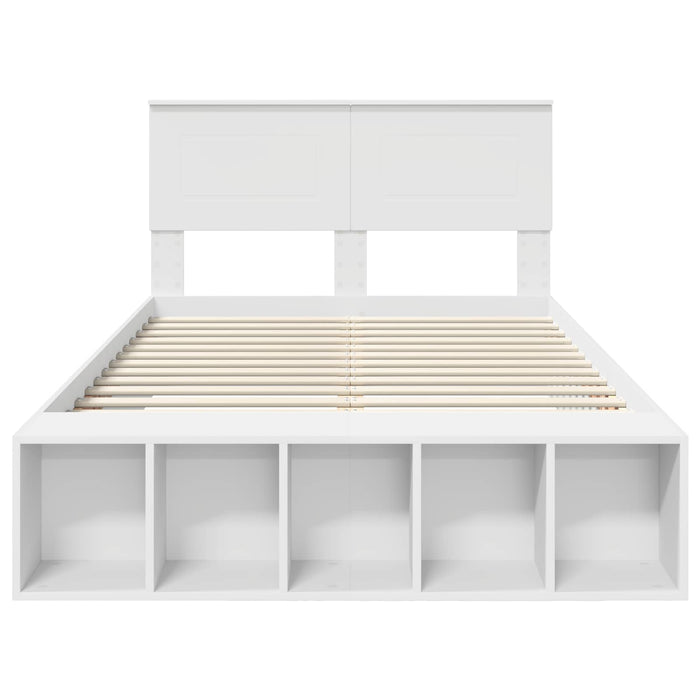 Cadru de pat cu raft Manual Alb 120 x 200 cm Lemn prelucrat WALTI