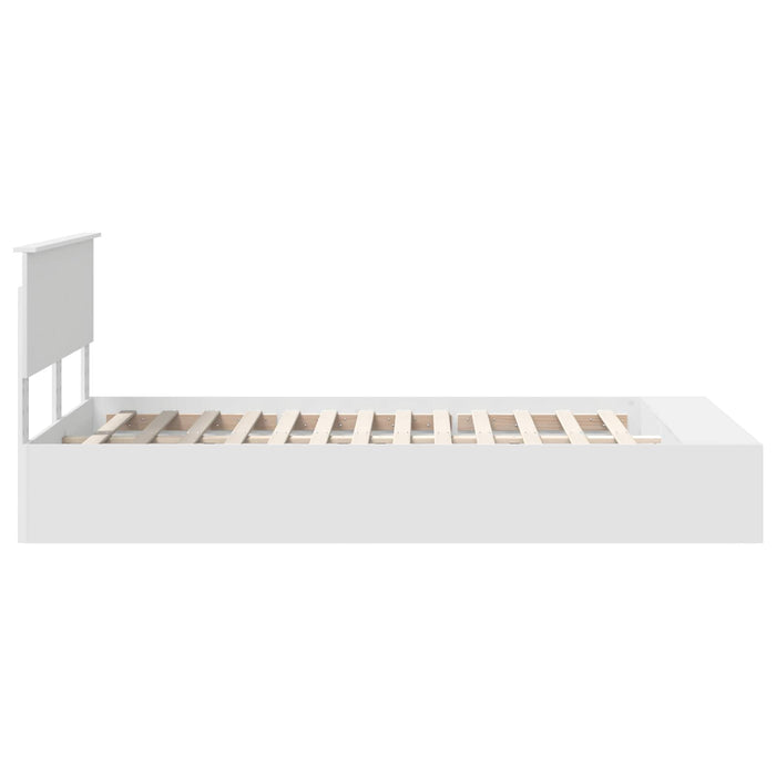Cadru de pat cu raft Manual Alb 120 x 200 cm Lemn prelucrat WALTI