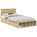 Cadru de pat cu raft Stejar Sonoma 120 x 200 cm Lemn compozit - WALTI WALTI