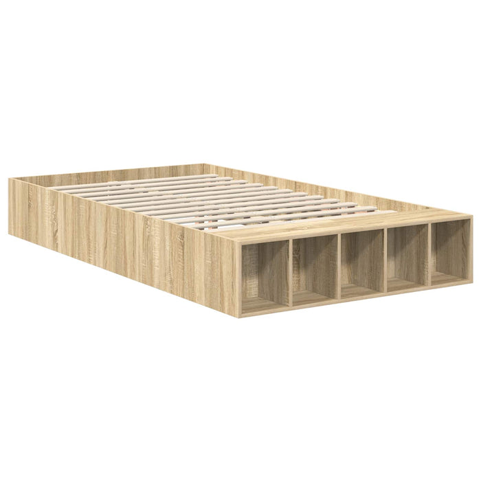 Cadru de pat cu raft Stejar Sonoma 120 x 200 cm Lemn compozit - WALTI WALTI